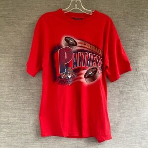 Vintage 90s Florida Panthers NHL Tshirt Red Single Stitch
